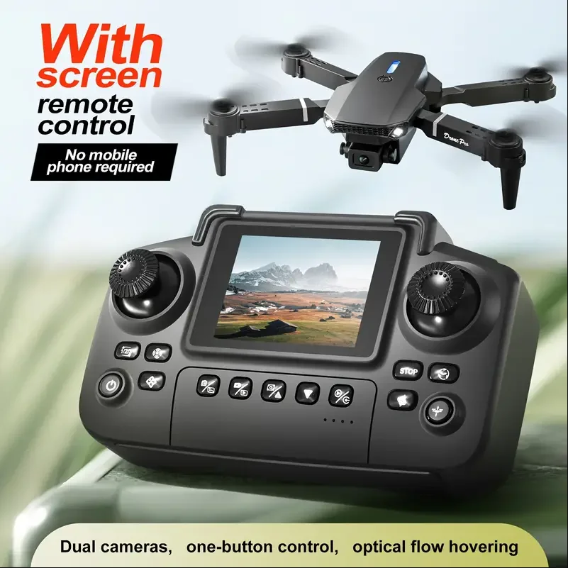 Eachine Drone E58 - 2025 E88 ドローン HD デュアルカメラ、画面操作でスマホ不要、ワンキー離陸/帰還、Wi-Fiアプリ、USB充電、耐衝撃性