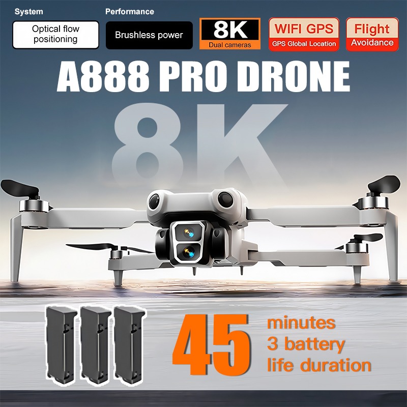 Eachine Drone E58 - 純正A888 Proドローン4KプロフェッショナルESCデュアルカメラドローン光学フローローカリゼーション3面障害物回避クアッドコプター