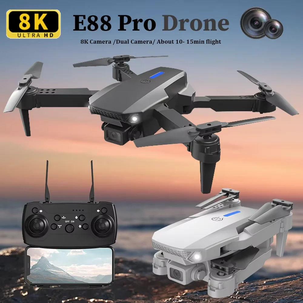 Eachine Drone E58 - 2025 E88 プロフェッショナルHD 4K RCドローン、広角カメラ搭載、折りたたみ式ヘリコプター型クアッドコプター、子供向けギフト玩具