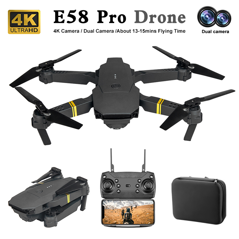 Eachine Drone E58 - プロフェッショナル航空写真デュアルカメラ,e88,e58,4k,hdドローン,広角,ぐっすり,おもちゃの贈り物,rcクワッドコプター