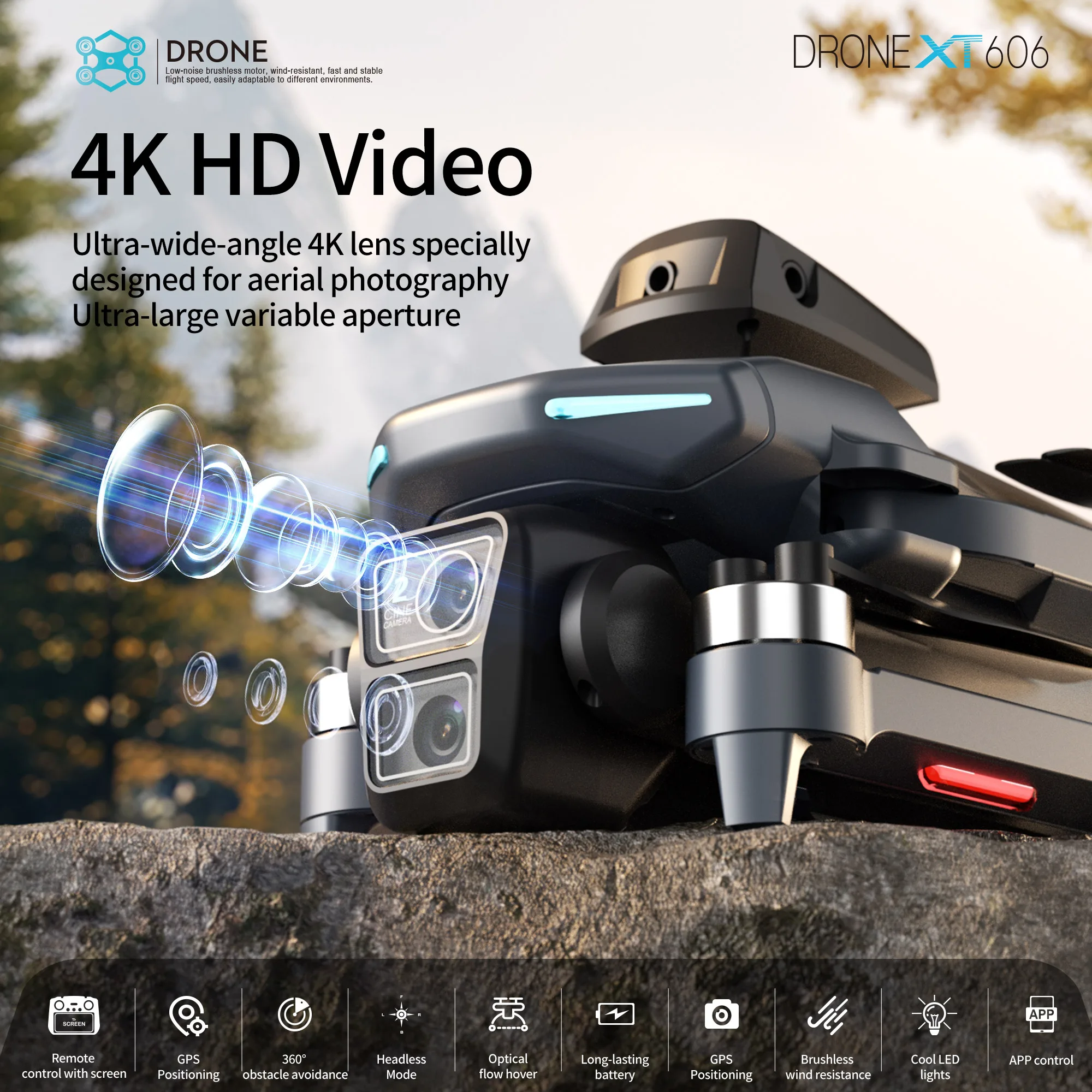 オリジナルXT606ドローン プロフェッショナル 8K HD - Jjrc Drone X12 のレビューと価格