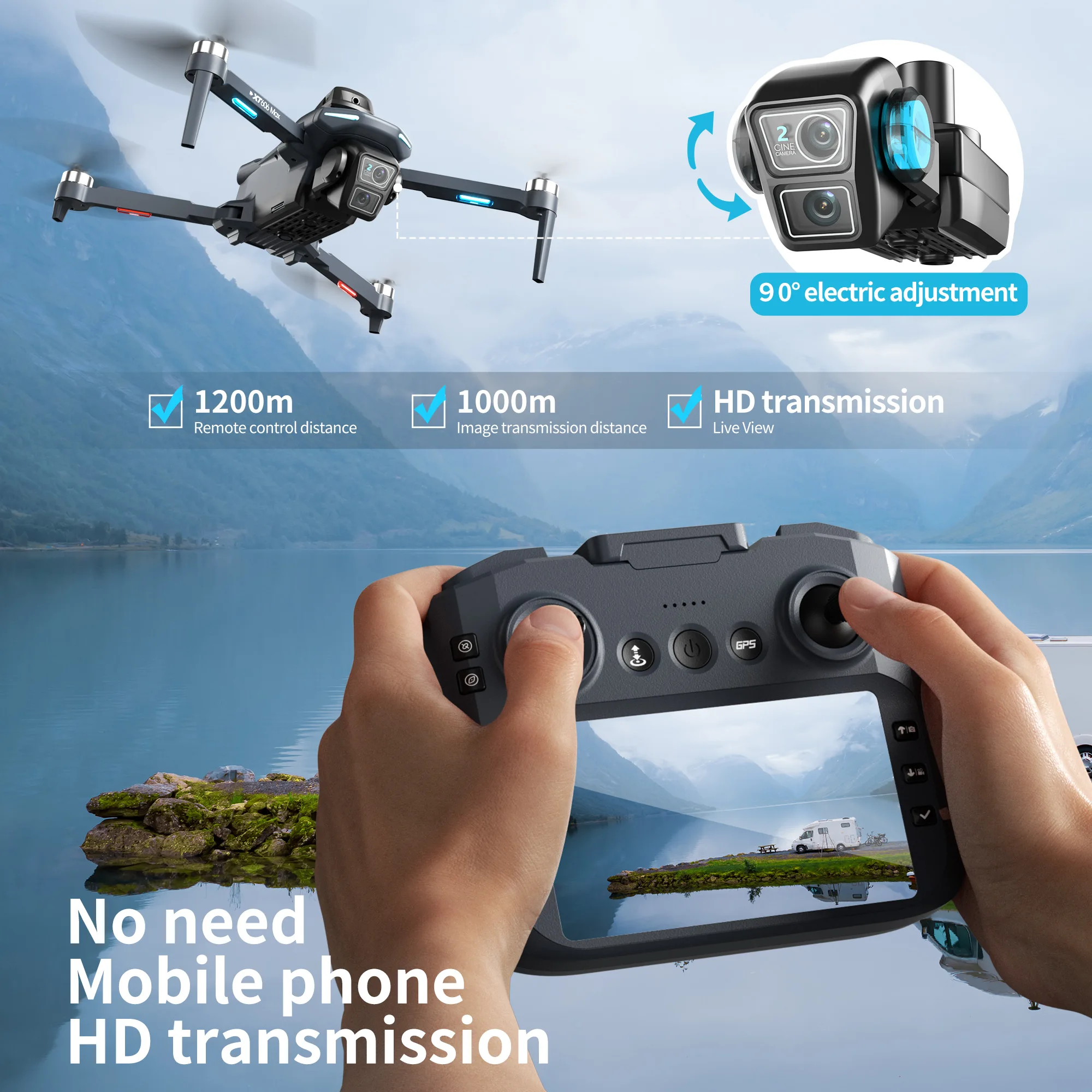 オリジナルXT606ドローン プロフェッショナル 8K HD - Jjrc Drone X12 のレビューと価格