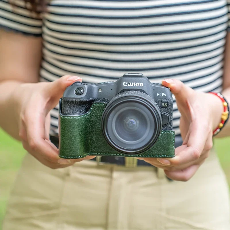 キヤノンR8/RP用、手作りの本革製カメラケース。保護カバー - Canon Camera Eos R8 のレビューと価格