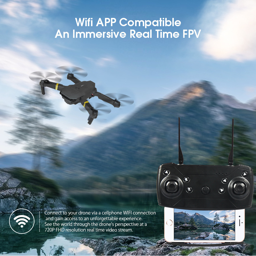 プロフェッショナル航空写真デュアルカメラ,e88,e58,4 - Eachine Drone E58 のレビューと価格