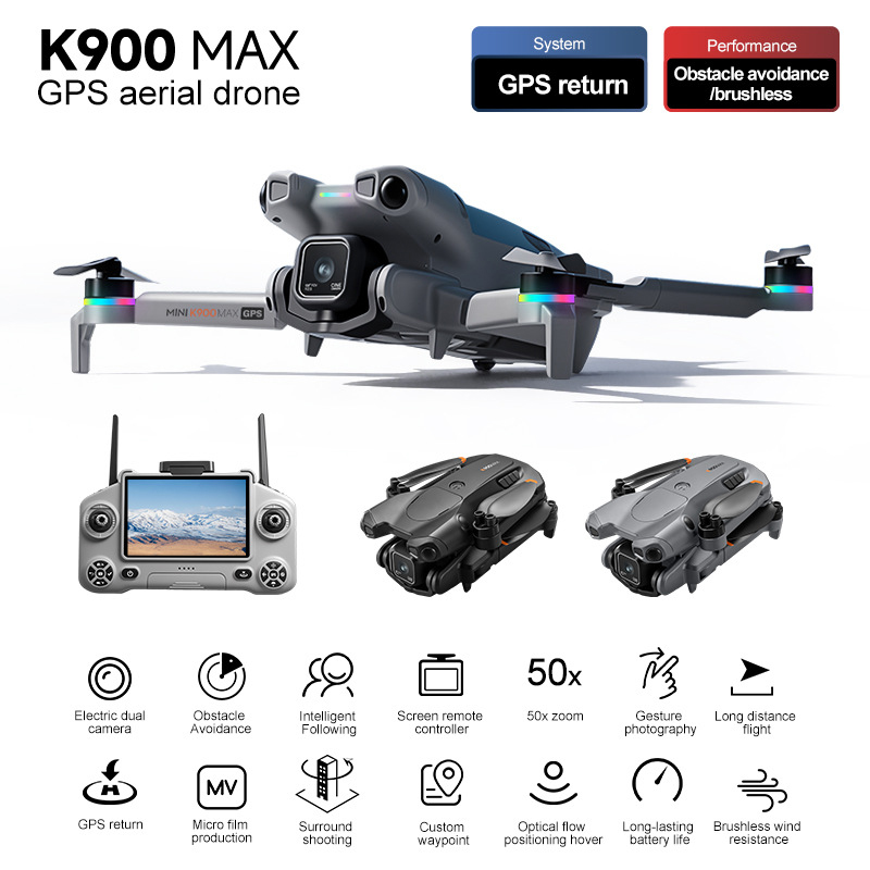 K900 Maxドローンキット 4.5インチスクリーンリモコ - Jjrc Drone X12 のレビューと価格